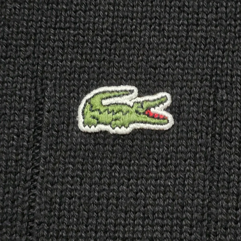 Lacoste Men's 100% Cotton 1/4 Zip Mock Neck Pullover Sweater Black Size FR 9